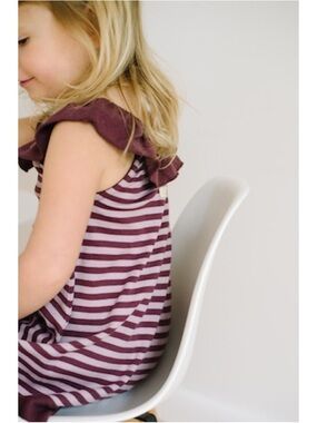L’b Kids by L’ovedbaby Purple Striped Babydoll Dress